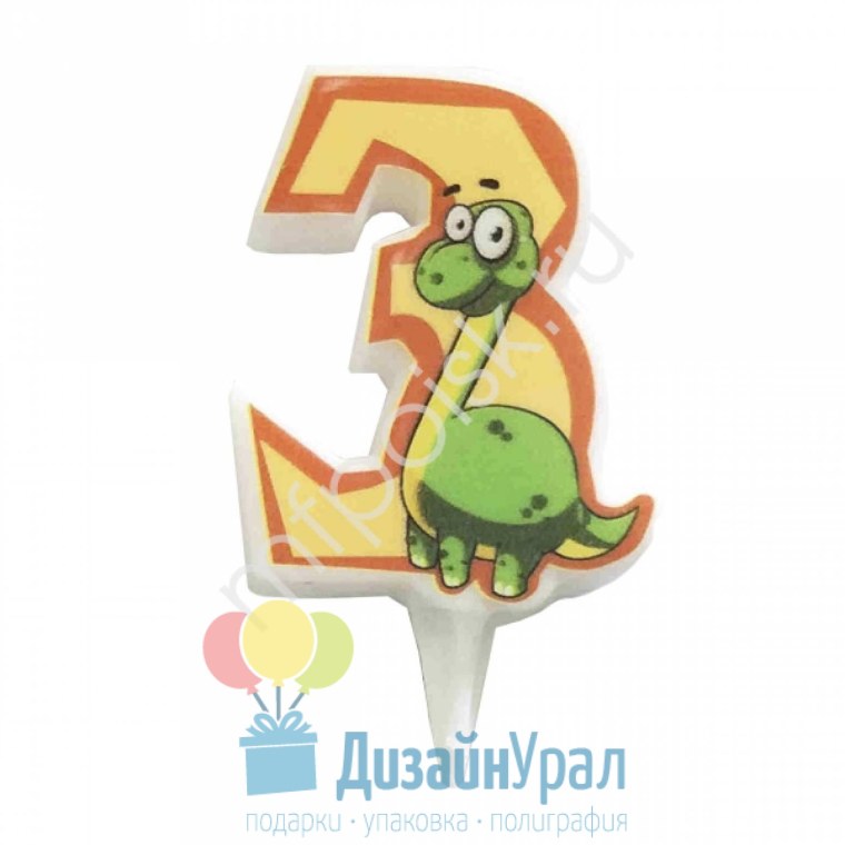 MC свеча цифра 1 динозавр 5 см