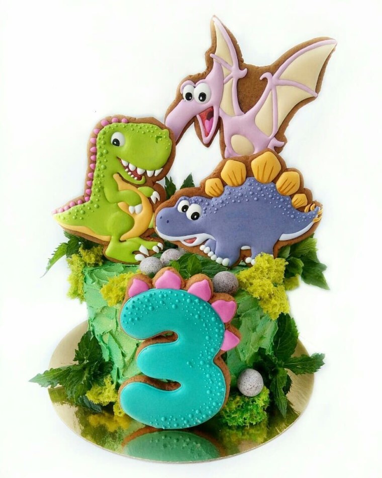 Пряники для торта "динозавры"