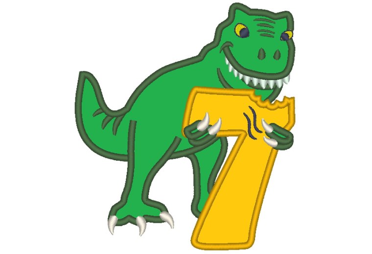 Цифра 7 в стиле динозавров