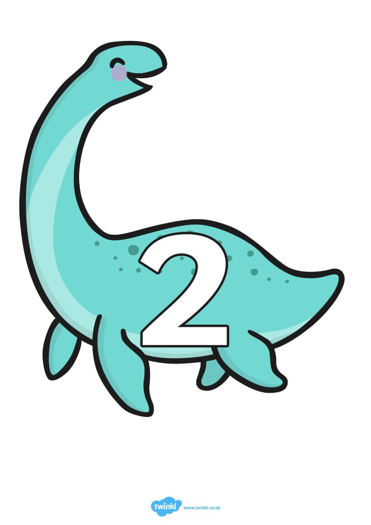 Динозаврик с цифрой