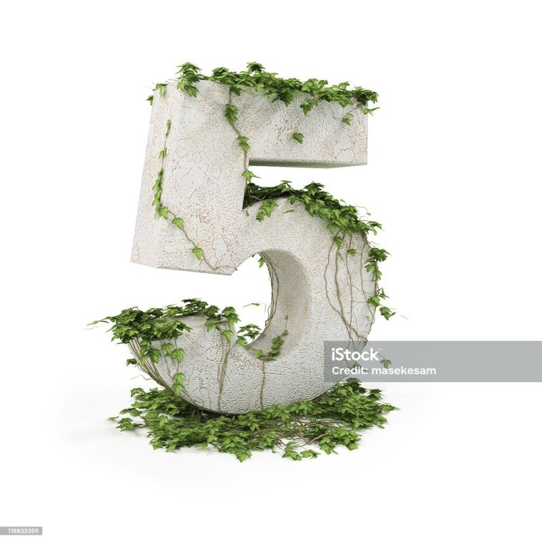 Цифра 5 каменная