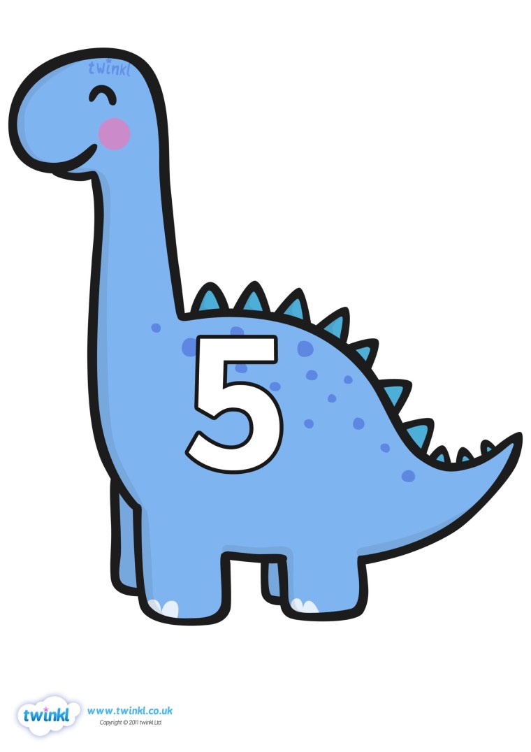 Динозаврик с цифрой