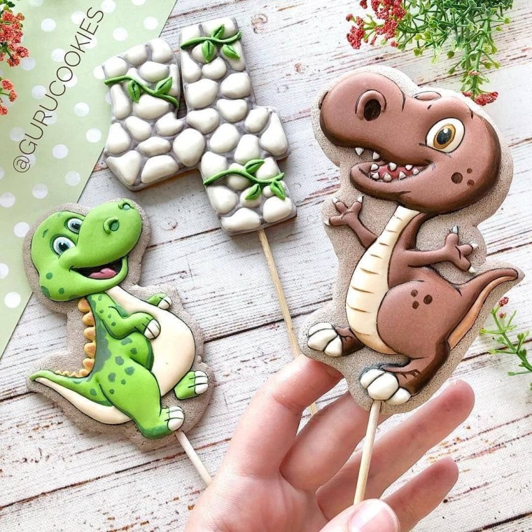 Пряничные топперы динозавры