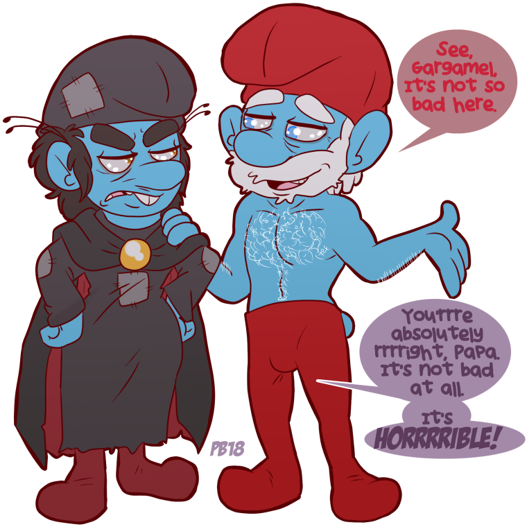 Папа Смурф и Гаргамель яой