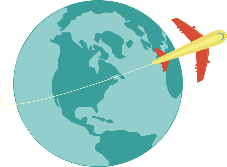 Глобус с самолетом