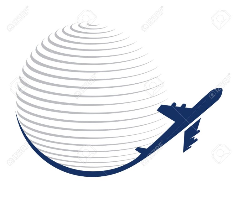 Планета с самолетом вектор