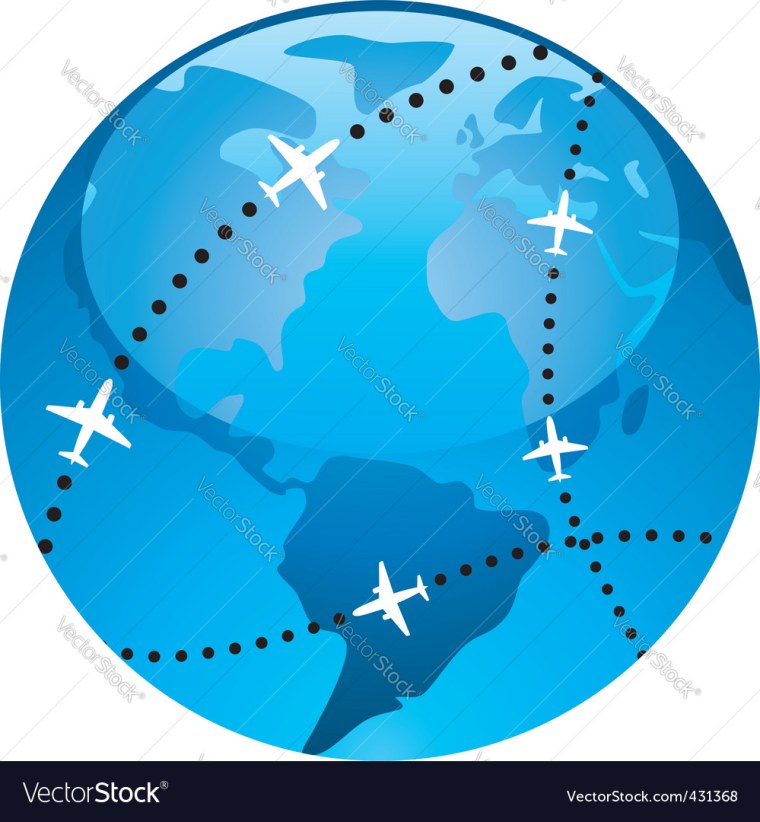 Земной шар и самолет Графика