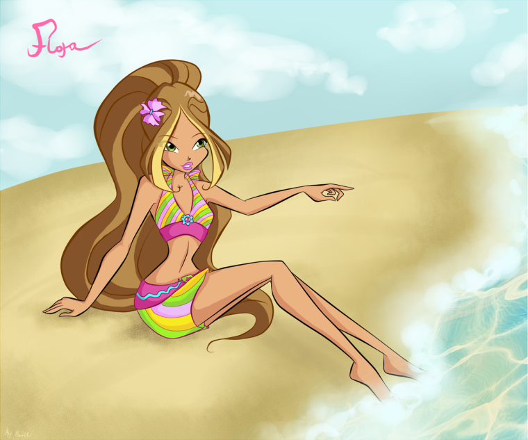 Стелла Флора и Блум в купальниках