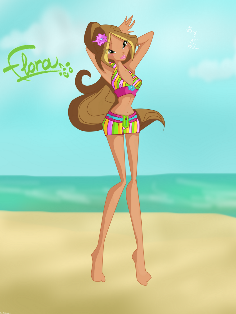 Клуб Винкс Флора в купальнике