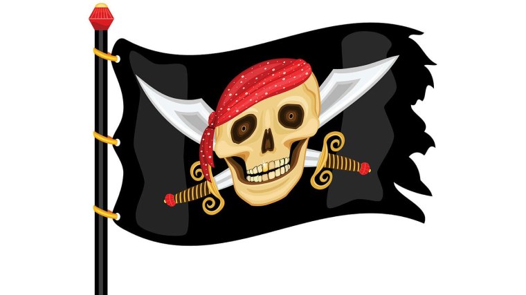 Флаг пиратов на белом фоне