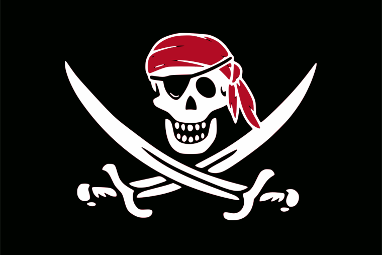 Пиратский флаг на лазере