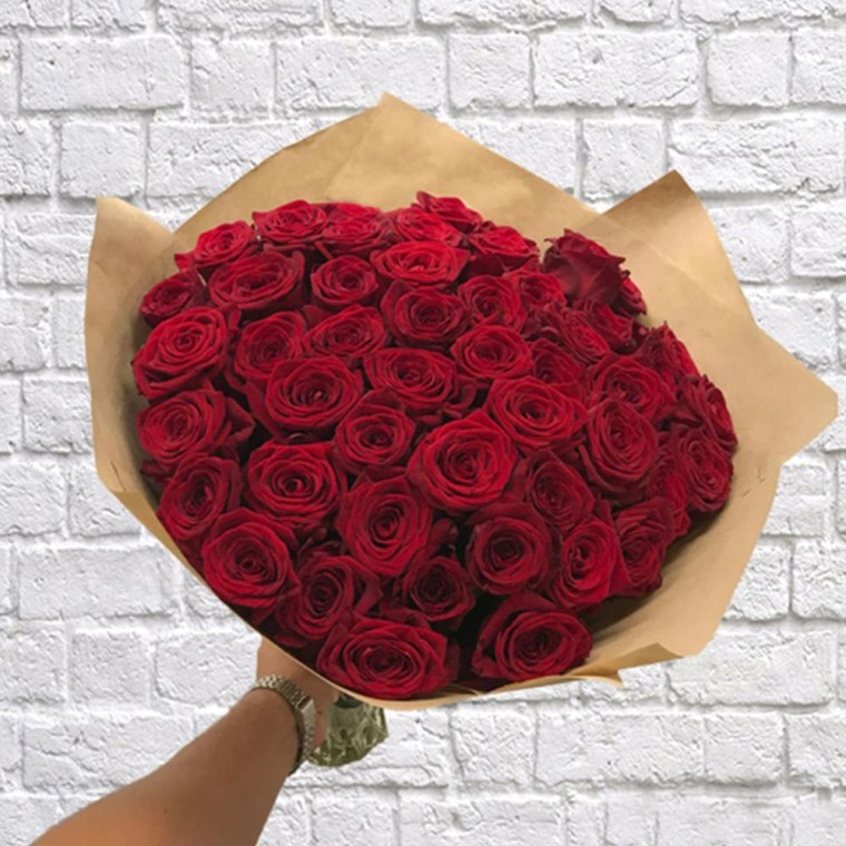 Букет из 51 красной розы 50см