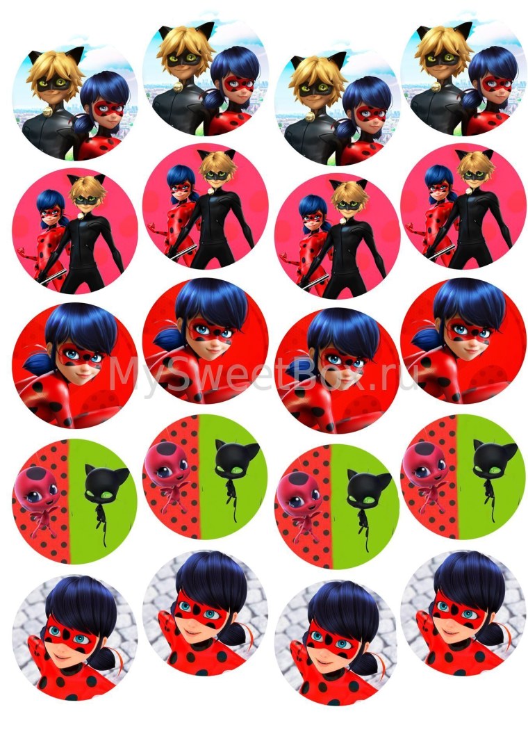 Леди баг для капкейков