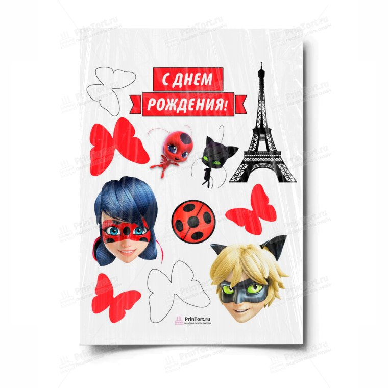 Леди баг на сахарной бумаге