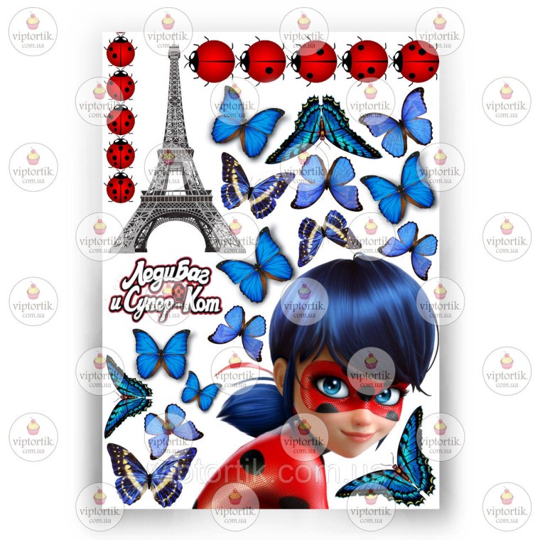 Леди баг вафельная