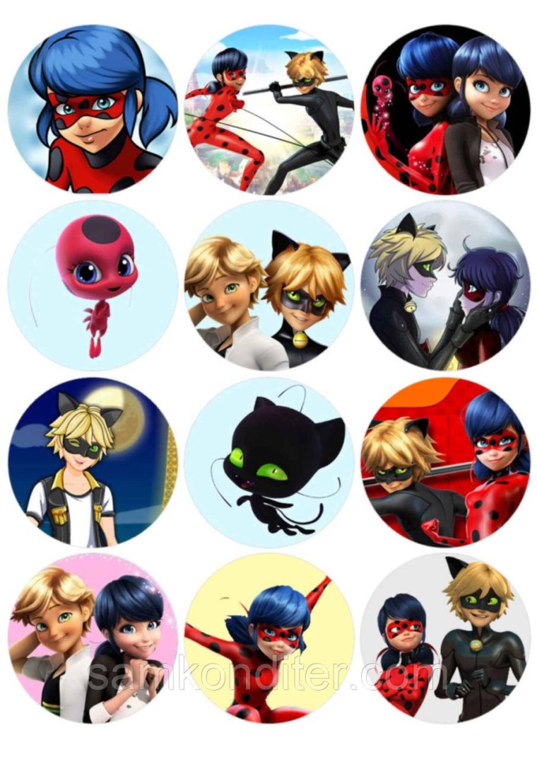 Леди баг для капкейков