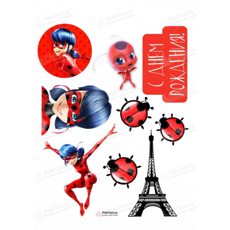 Леди баг и супер кот для печати на сахарной бумаге