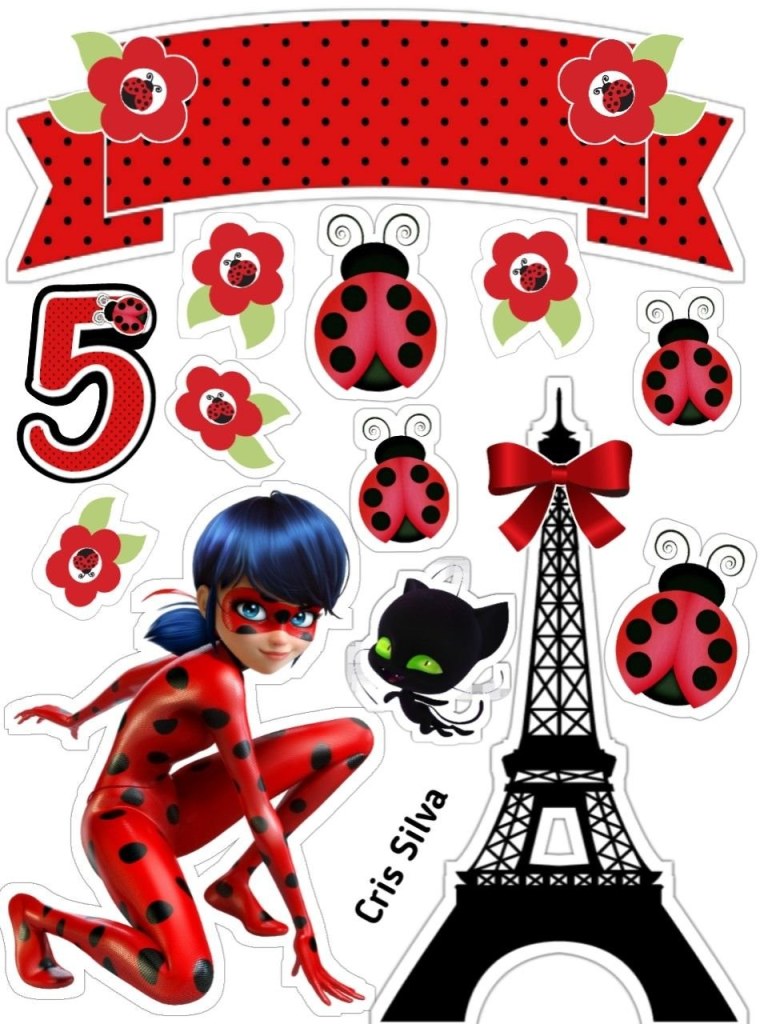 Леди баг на вафельной бумаге