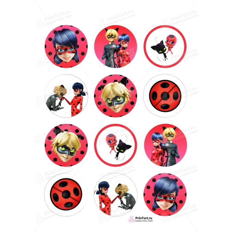 Леди баг для капкейков