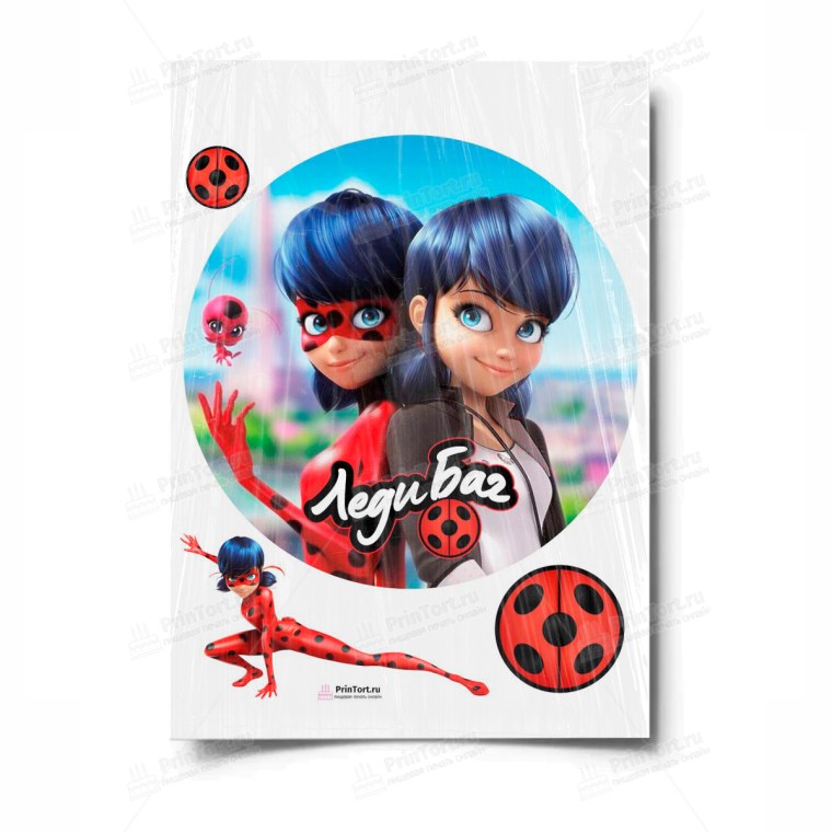 Леди баг и супер кот для печати на сахарной бумаге