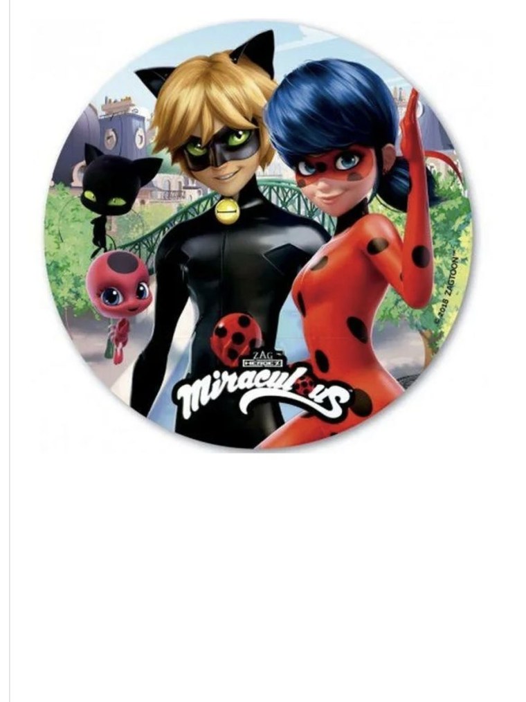 Леди баг на торт круглая