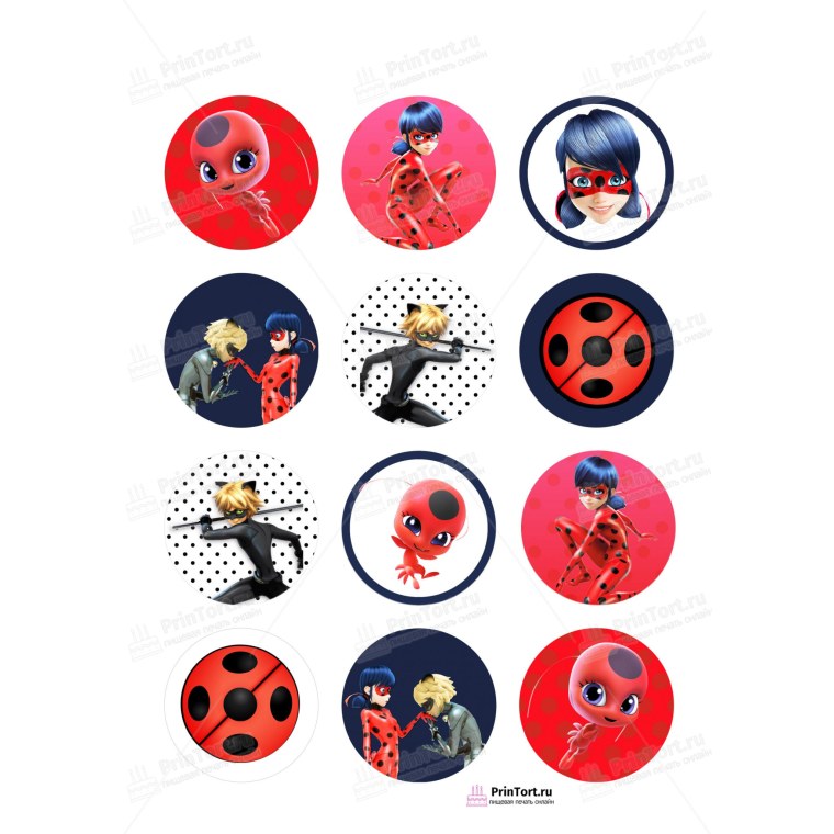 Леди баг для капкейков