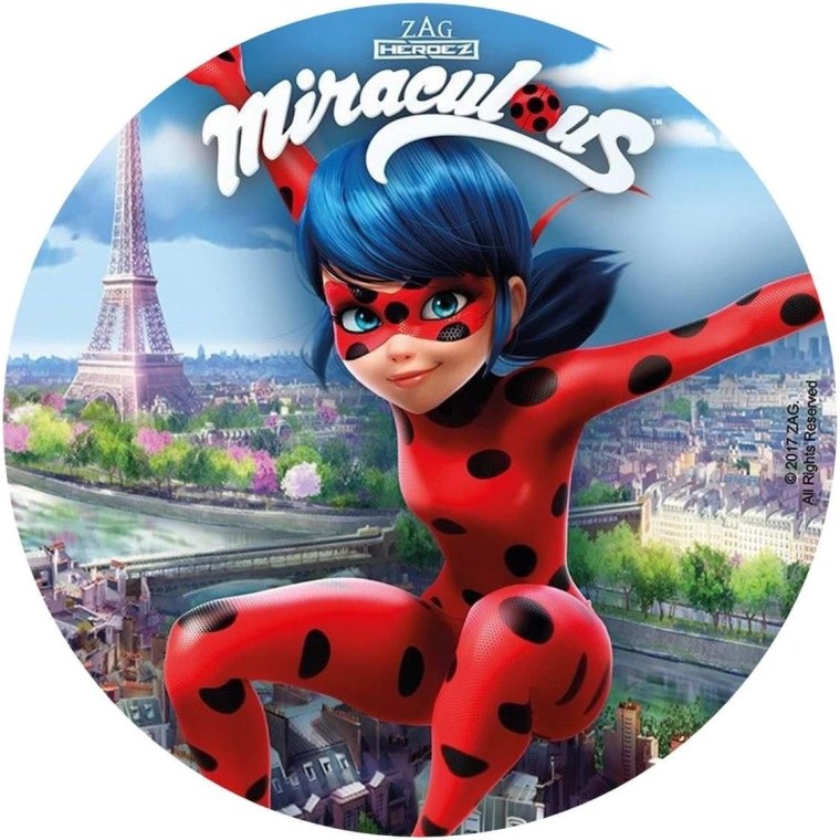 Леди баг на торт круглая