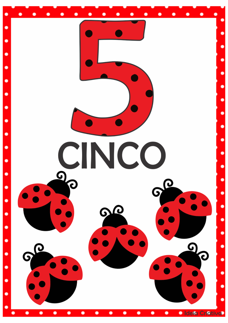 Цифры в стиле Божьей коровки