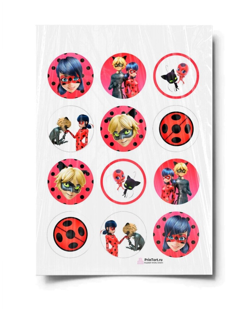 Леди баг и супер кот для капкейков