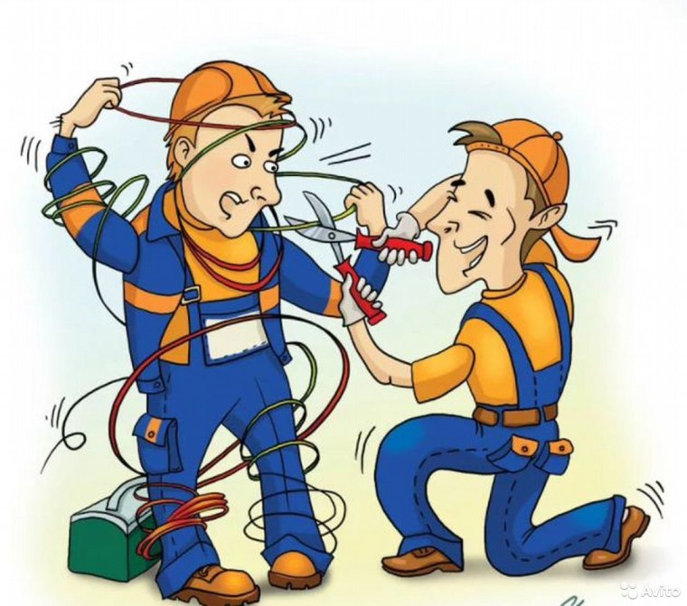 Карикатура на электрика