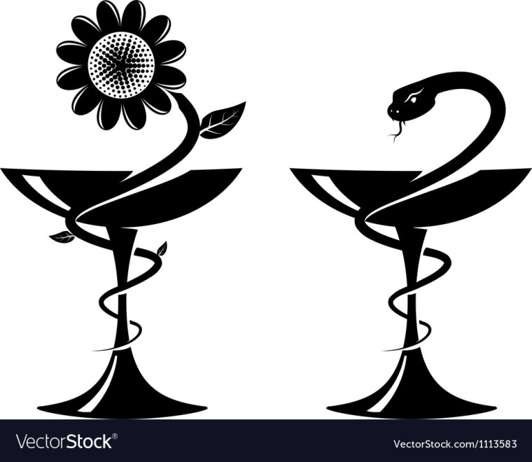 Асклепия – чаша со змеей вектор