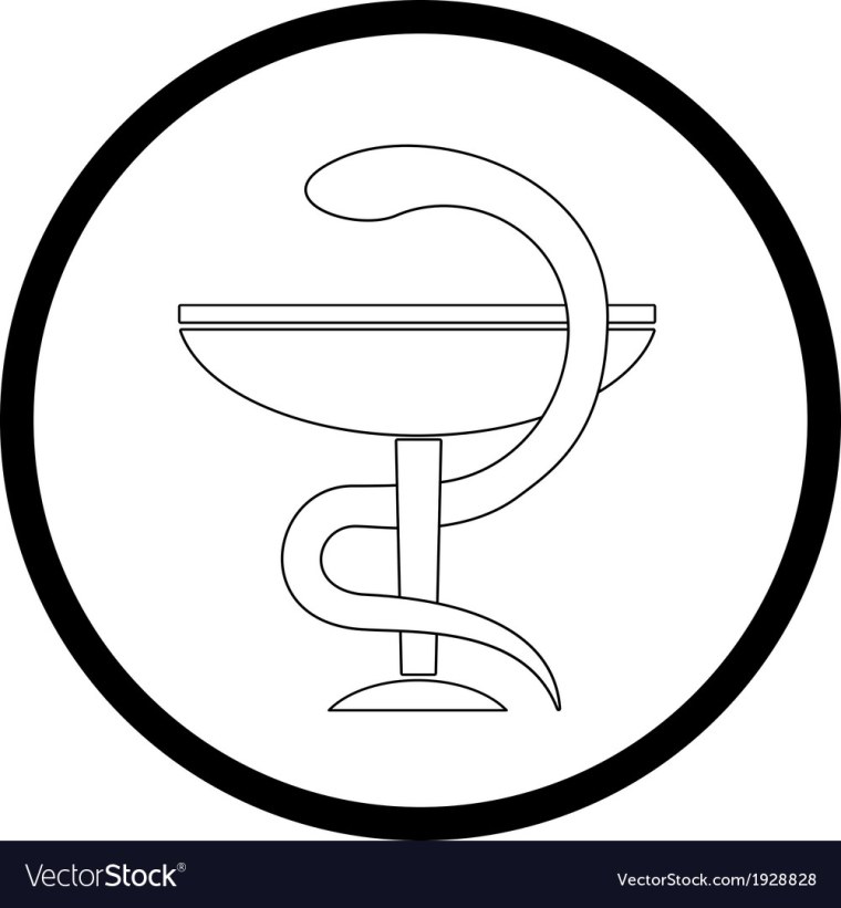 Эмблема медицины черно белая