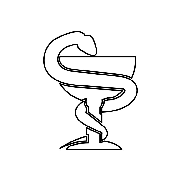 Чаша со змеей контур