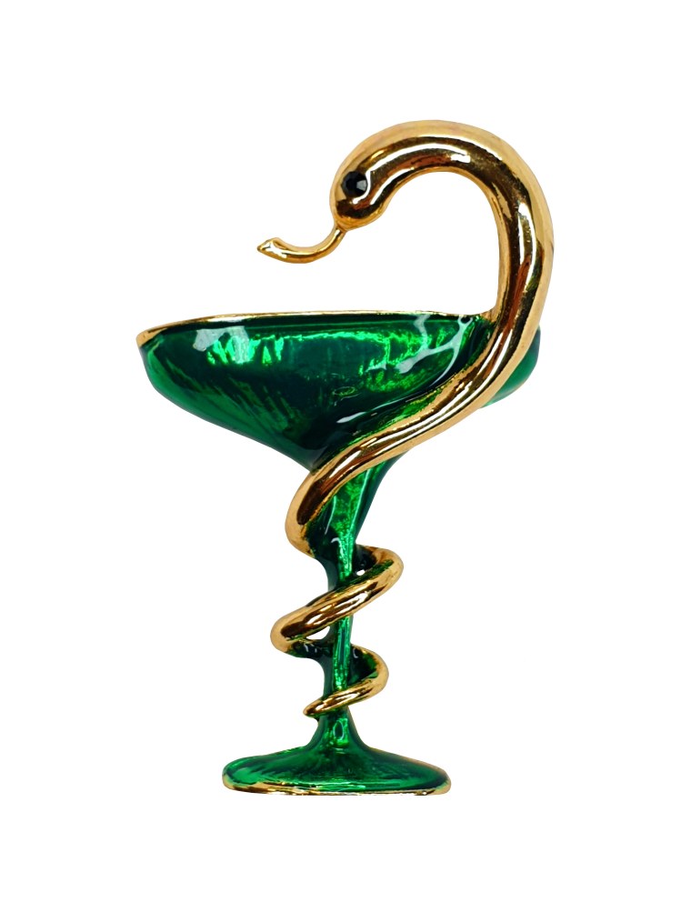 Чаша Гигеи брошь