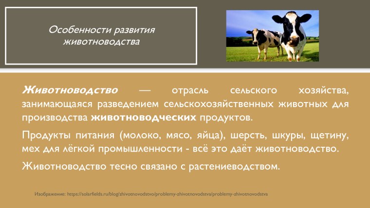 География отраслей животноводства