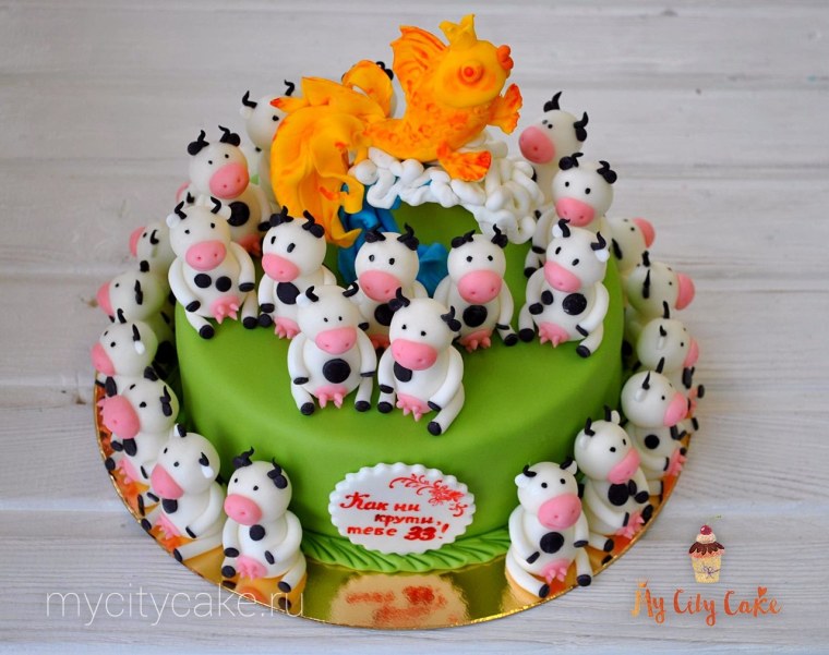 Торт с коровами на 33 года