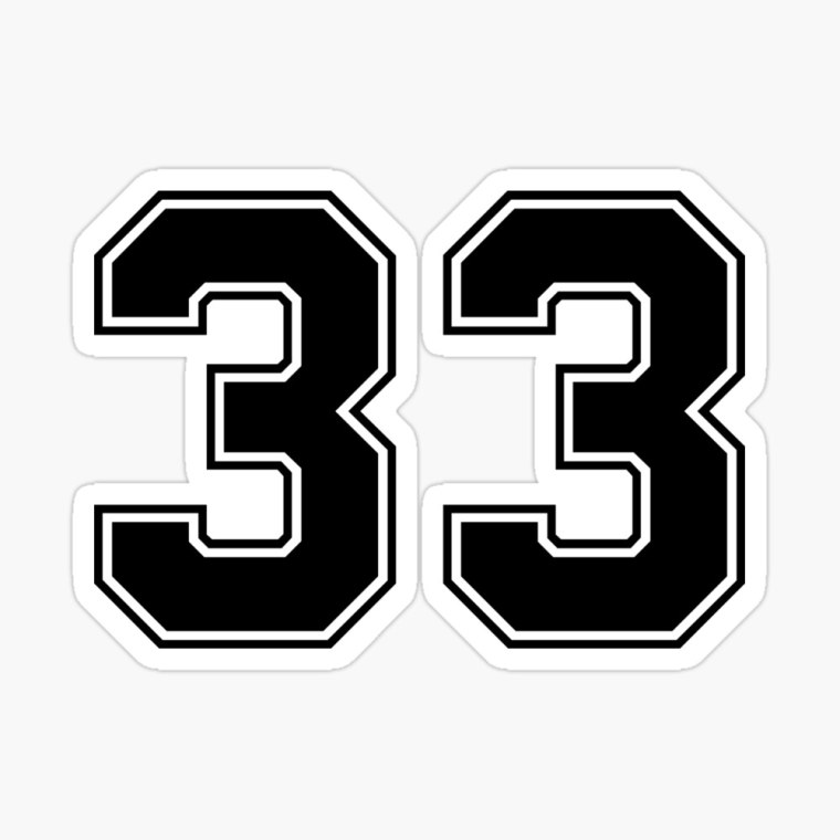 Цифра 33 черная