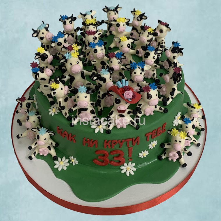 Торт с коровами на 33 года
