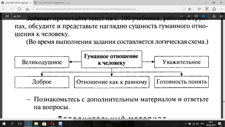 Гуманное отношение к человеку Обществознание