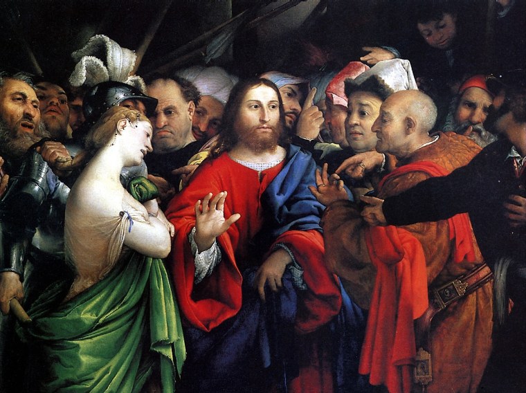 Лоренцо Лотто. Христос и грешница