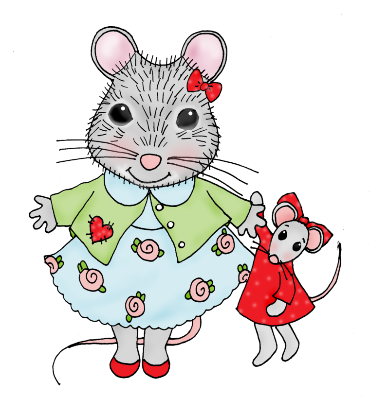 Мышка в платье иллюстрация