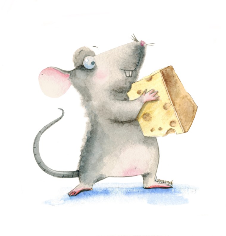 Мышка акварель