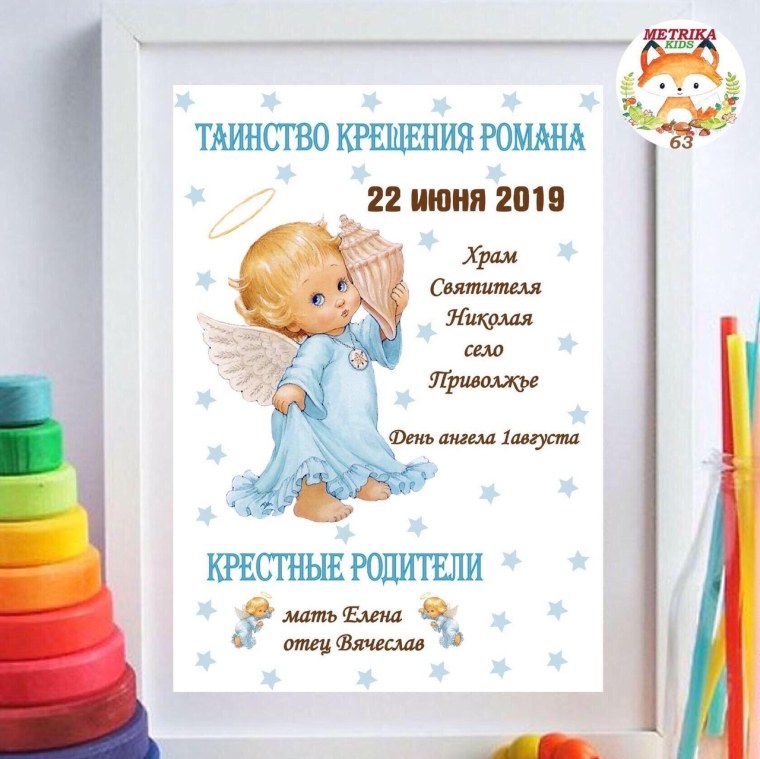 Метрика для крестных родителей