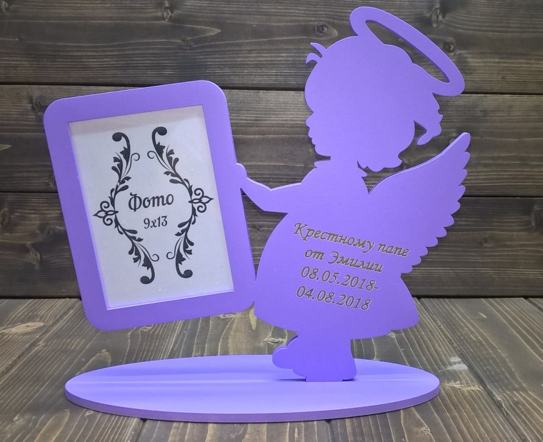 Фоторамка для крестной из дерева