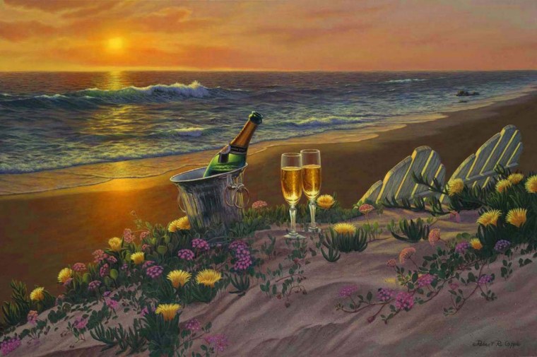 Натюрморт на фоне морского пейзажа