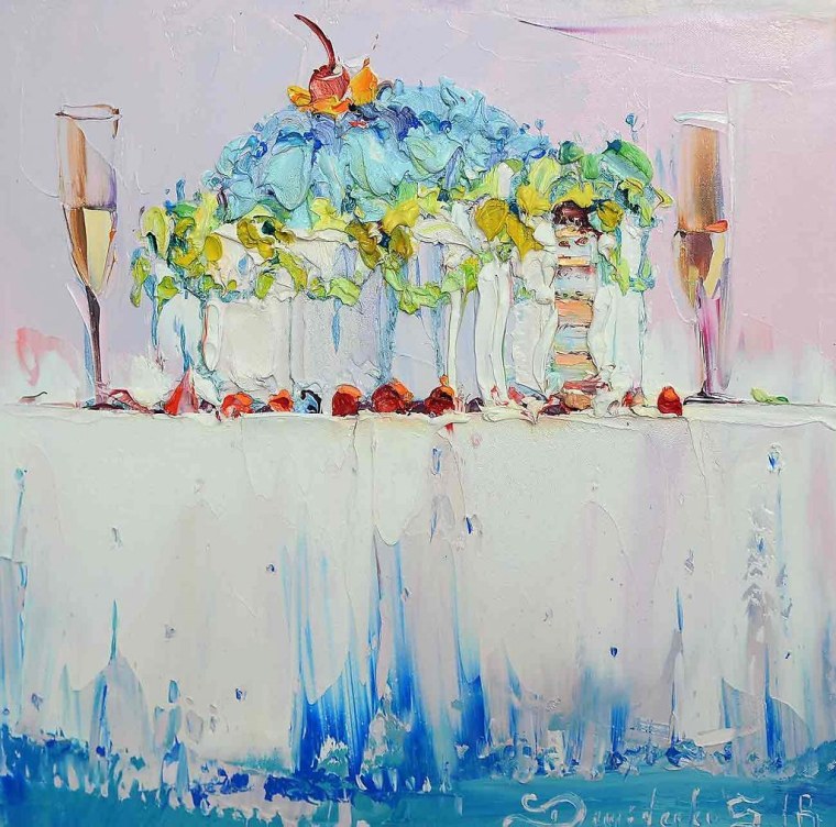 С днём рождения картина маслом