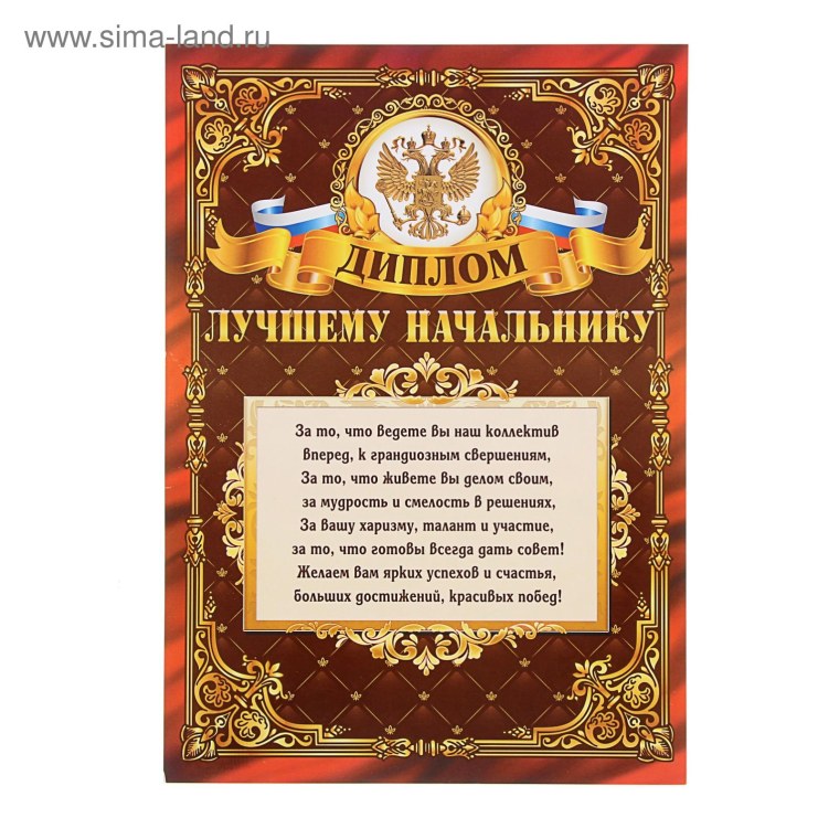 Грамота лучшему руководителю