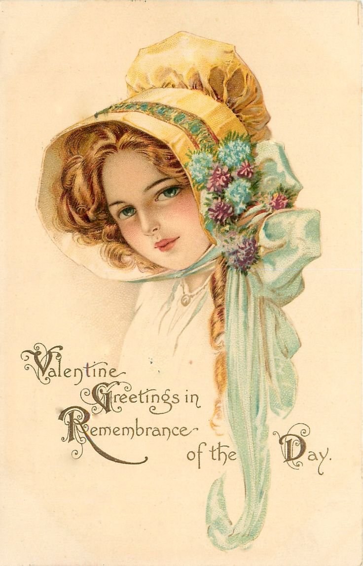 Винтажные открытки с девушками