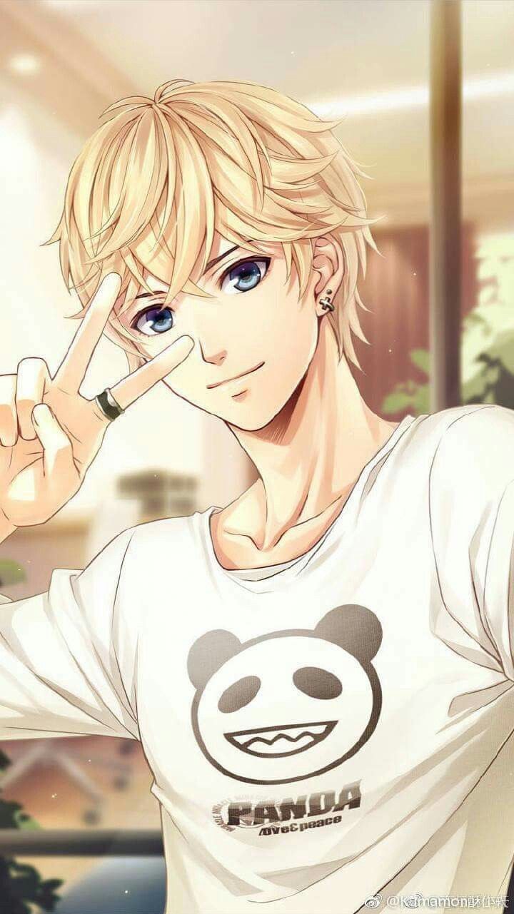 Парень с темно фиолетовыми волосами арт