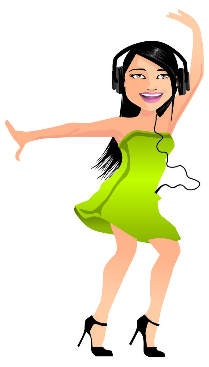 Веселая Танцующая девушка